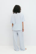 Gingham gauze homewear trousers - Blue check