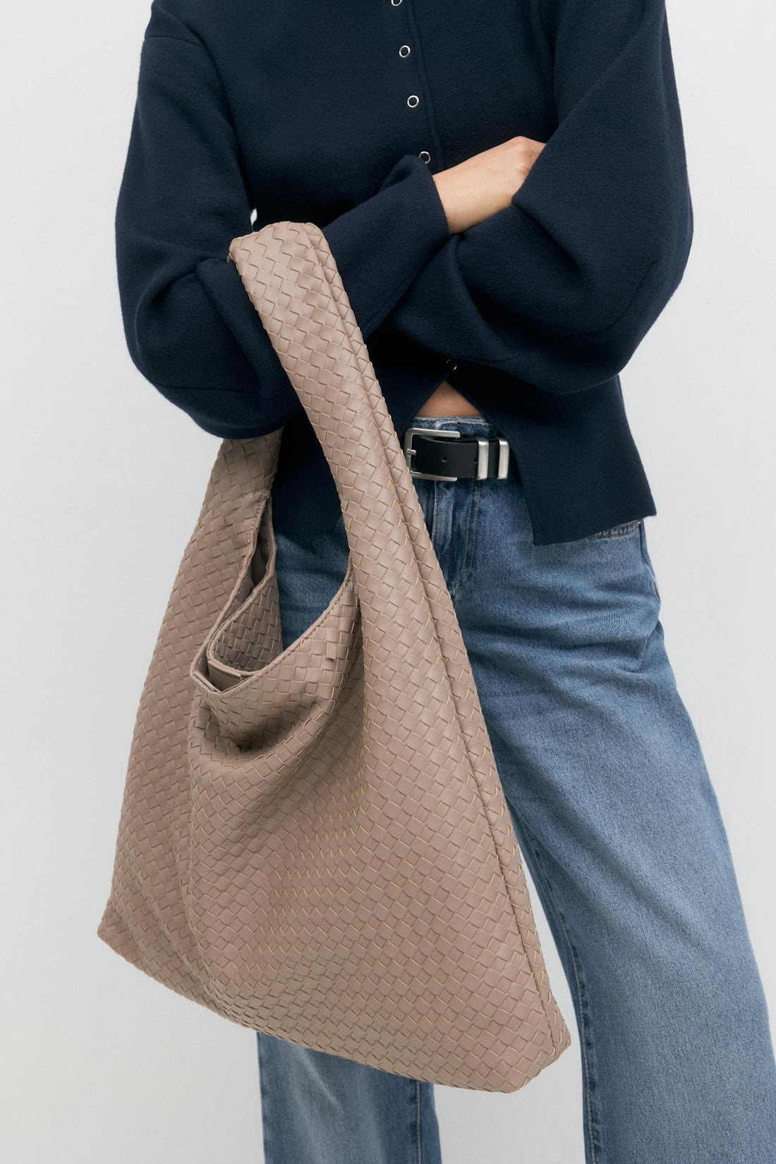 Braided large bag - Taupe