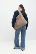 Braided large bag - Marron