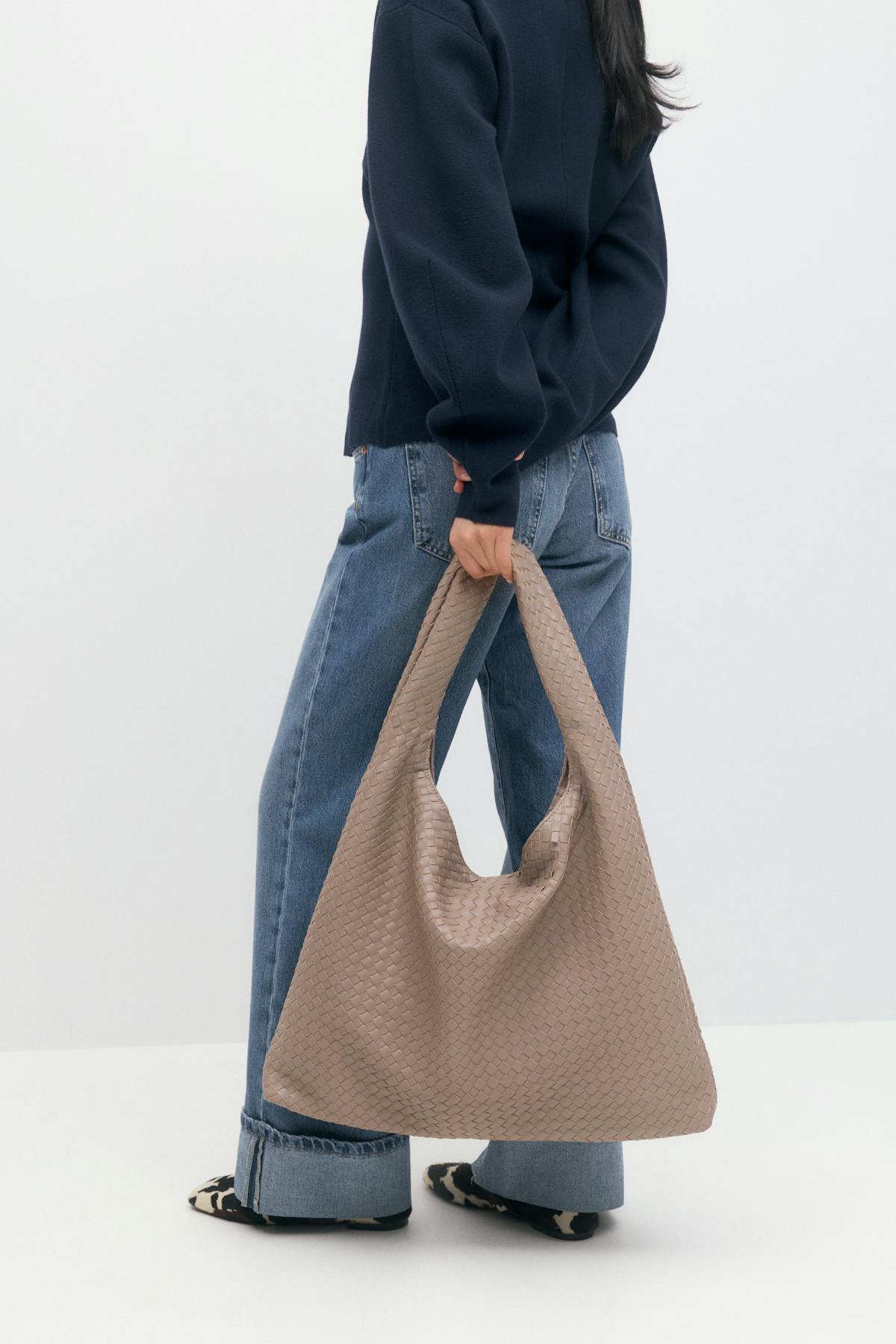 Braided large bag - Noir
