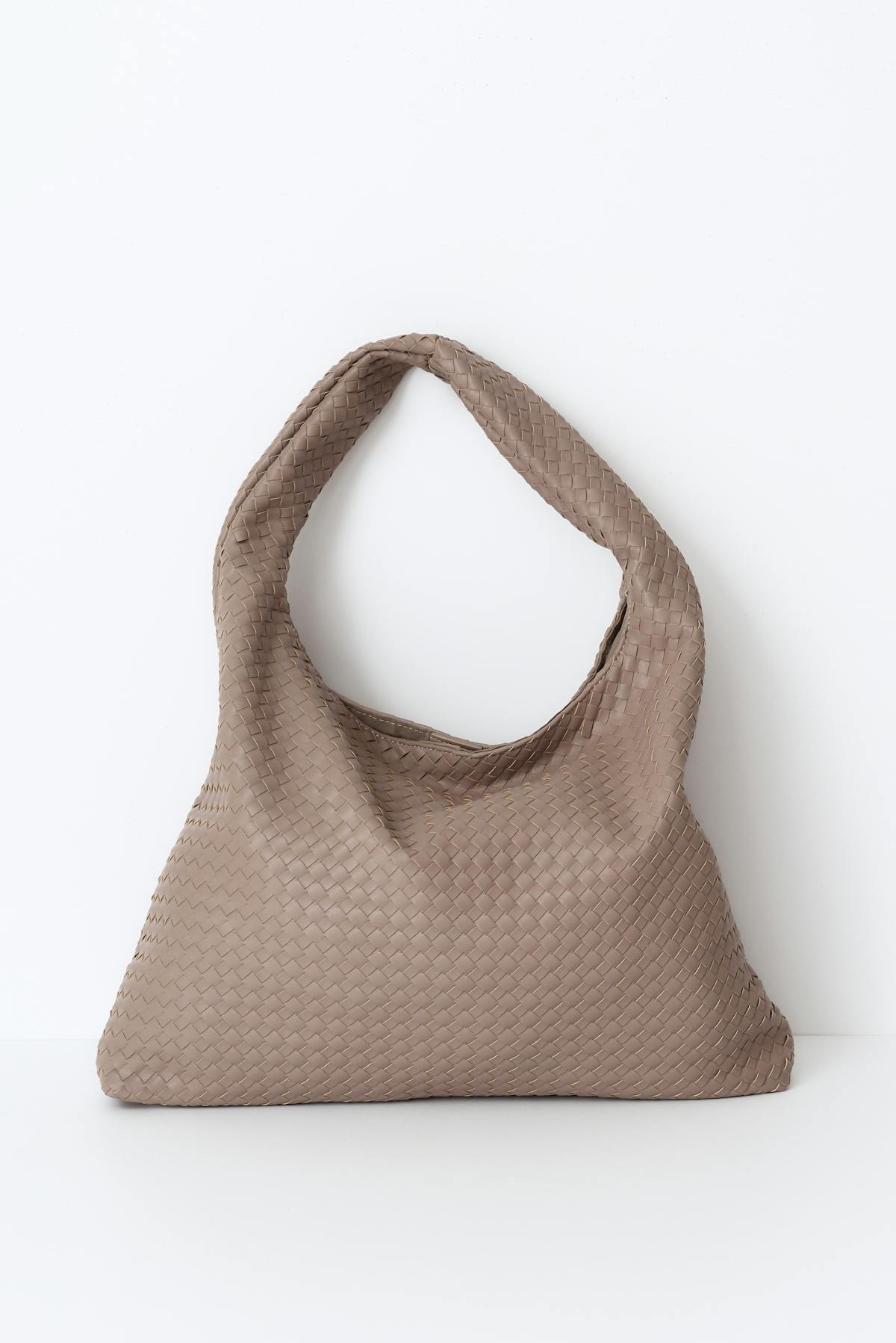 Braided large bag - Khaki green