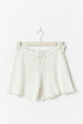 Knitted cotton shorts - Blanc cassé