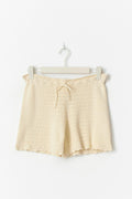 Knitted cotton shorts - Vanilla yellow