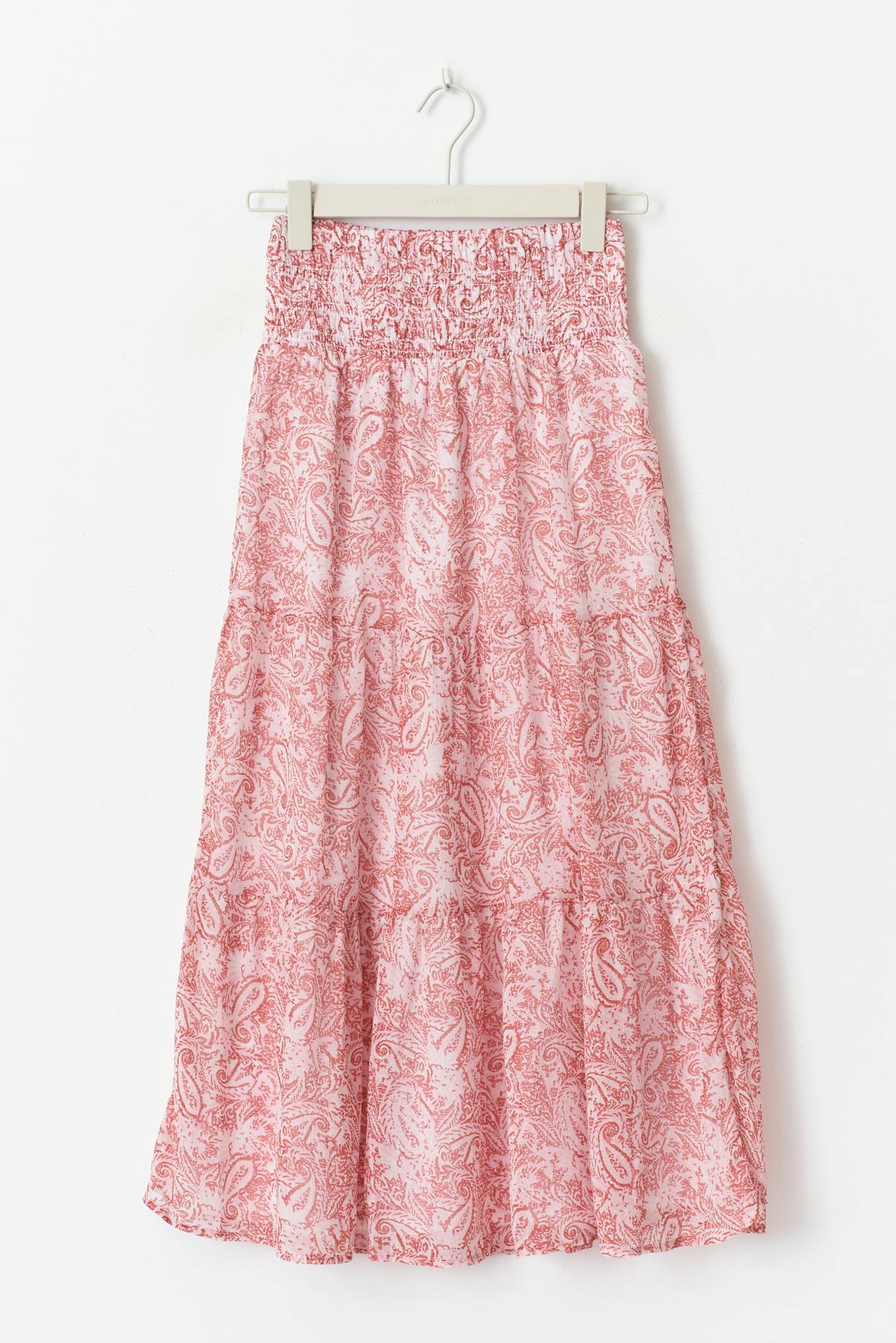 Y iconic boho maxi skirt - Red paisley