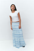 Y iconic boho maxi skirt - Blue swirl