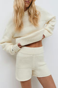 Chunky knitted shorts - Gardenia