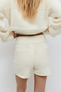 Chunky knitted shorts - Gardenia