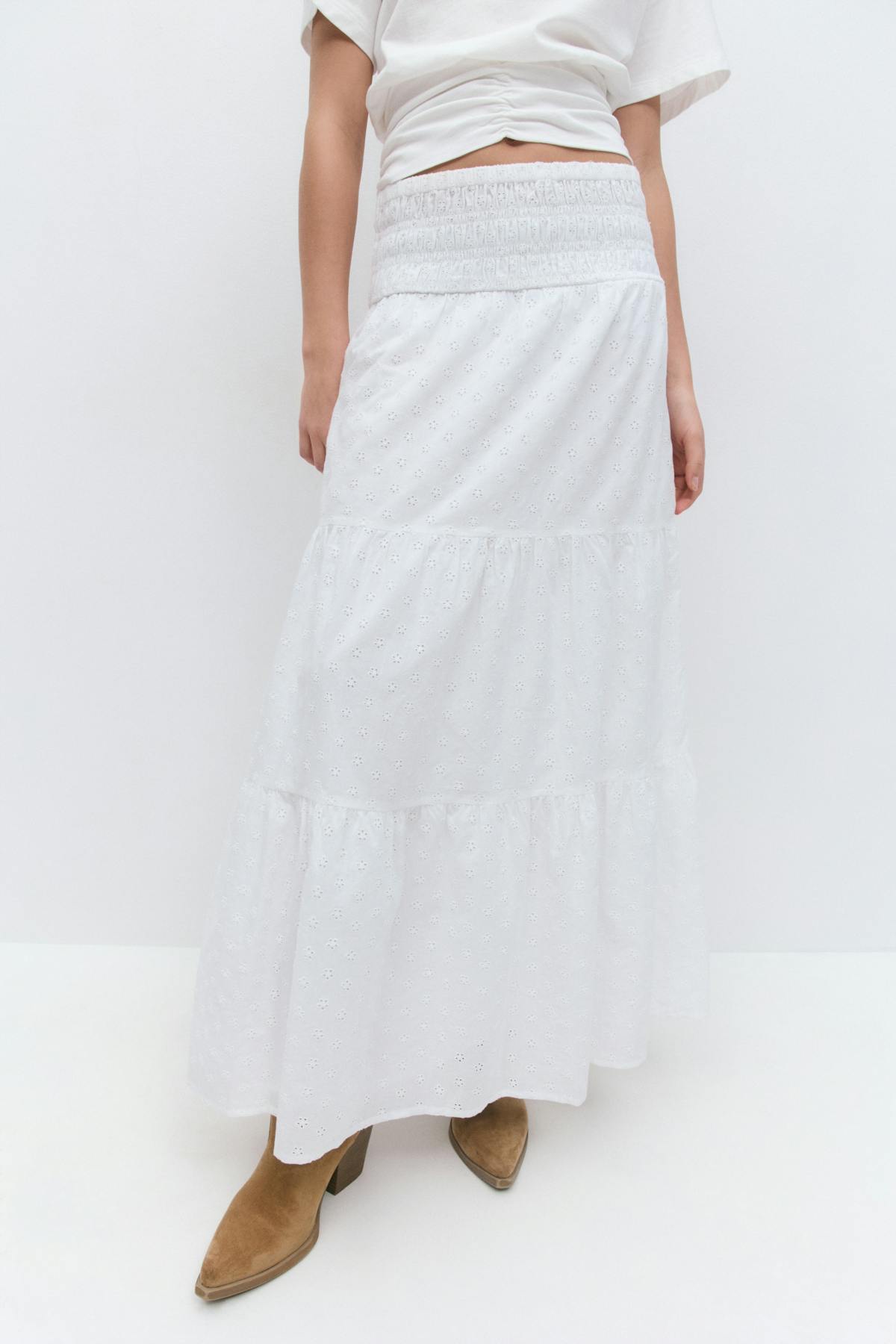 Y iconic boho maxi skirt - Blanc