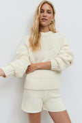 Knitted chunky sweater - Gardenia