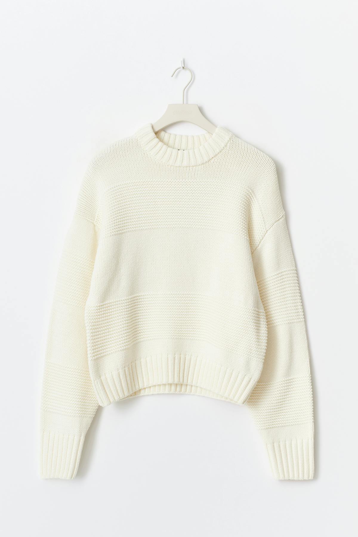 Knitted chunky sweater - Gardenia