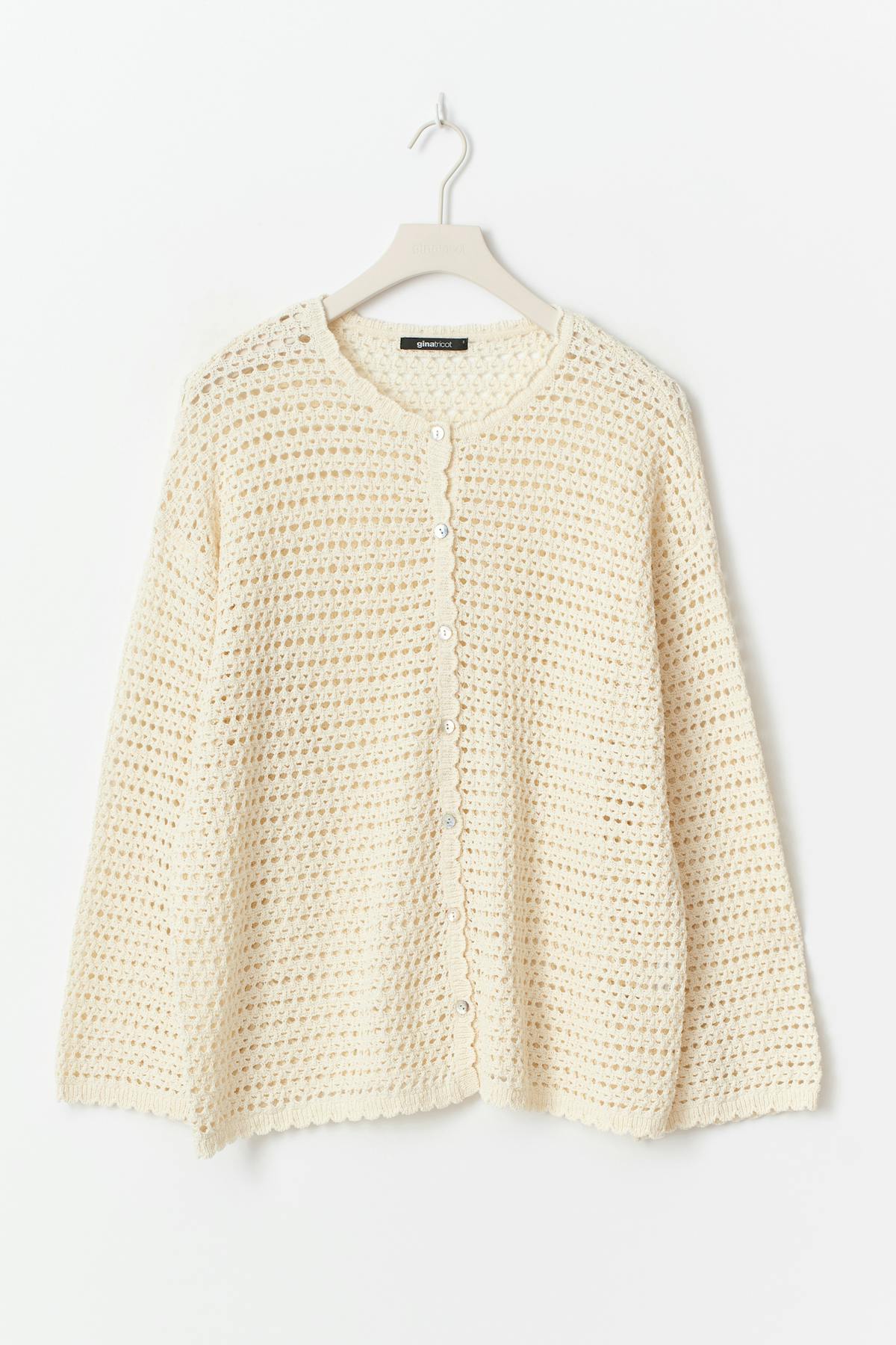 Oversized crochet cardigan - Crème