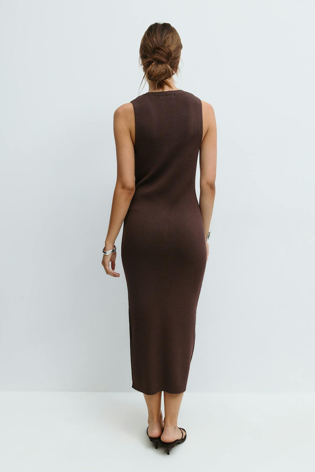 Knitted vest dress - Seal brown