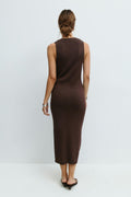 Knitted vest dress - Seal brown