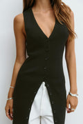 Knitted vest dress - Noir