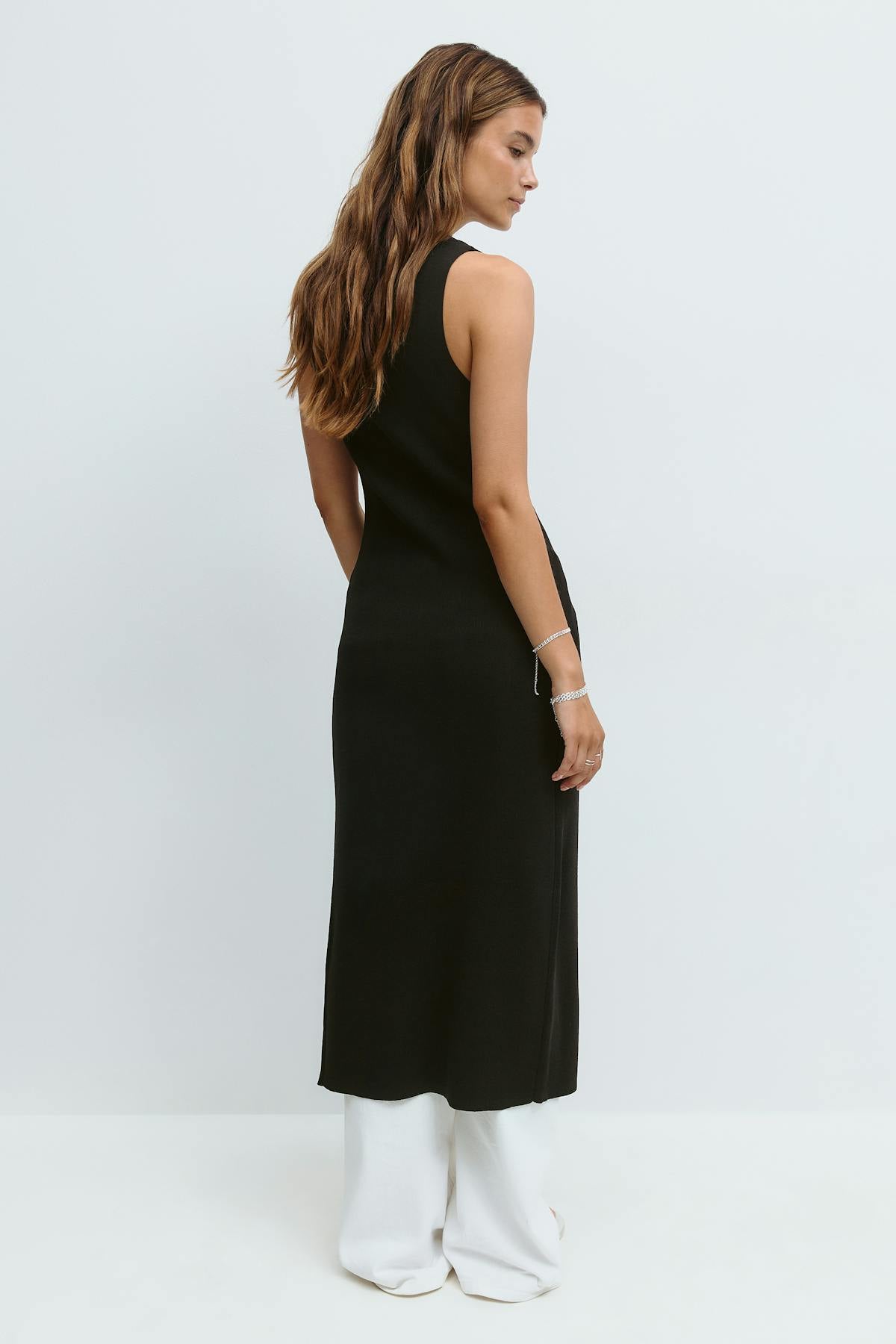 Knitted vest dress - Noir