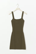 Knitted mini dress - Grape leaf