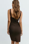 Knitted mini dress - Seal brown