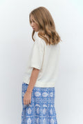 Y knitted top - Blanc cassé