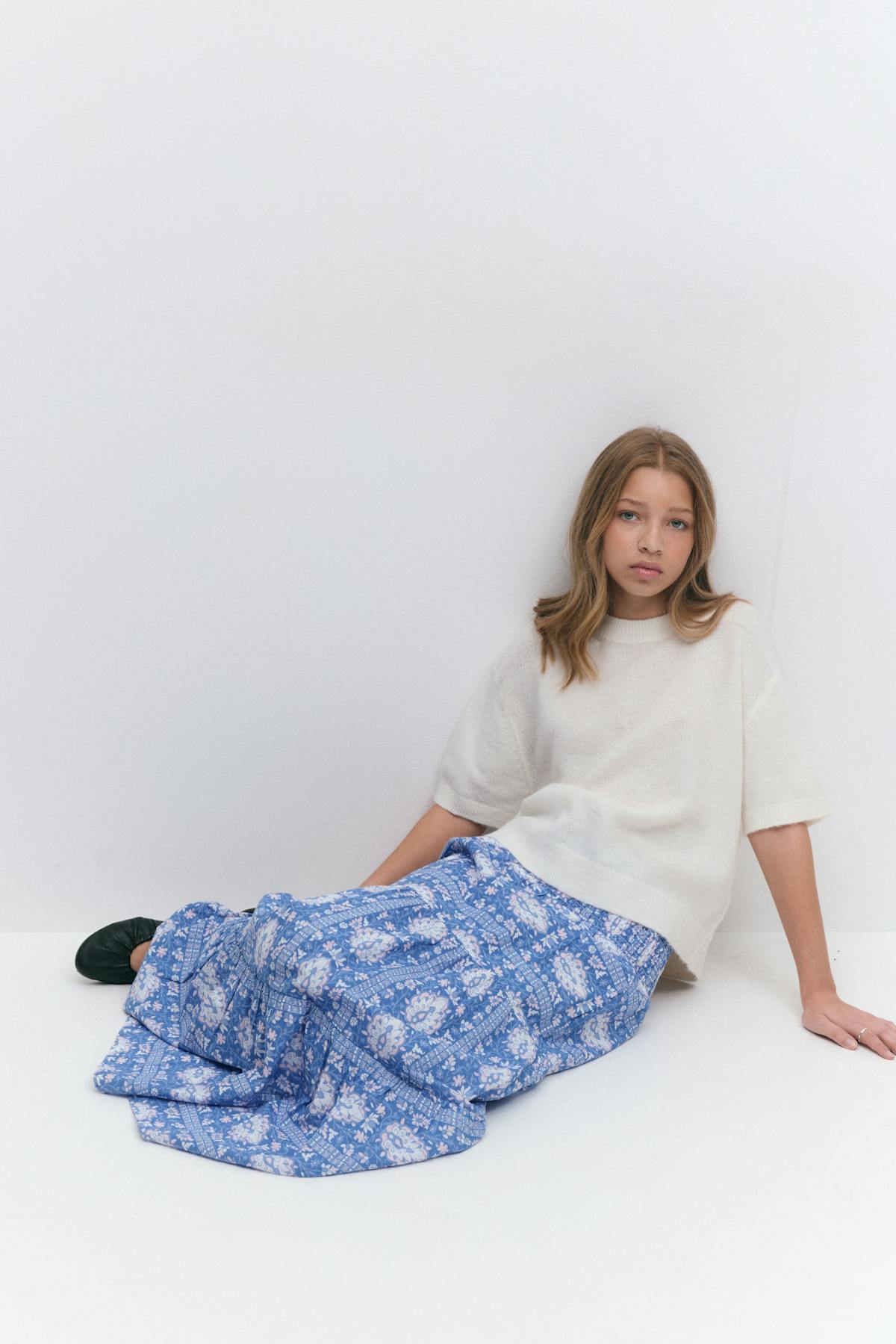 Y knitted top - Blanc cassé