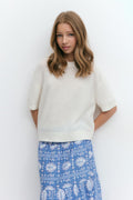 Y knitted top - Blanc cassé