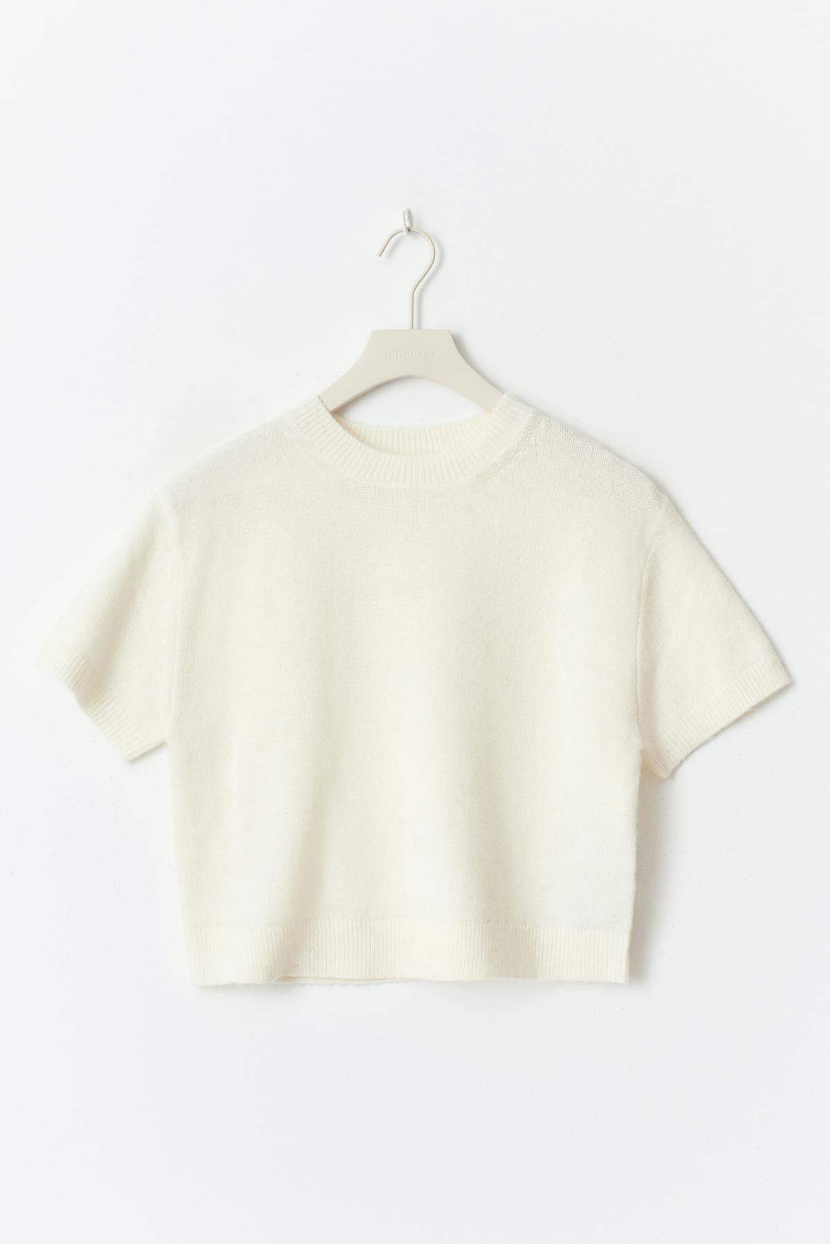 Y knitted top - Blanc cassé