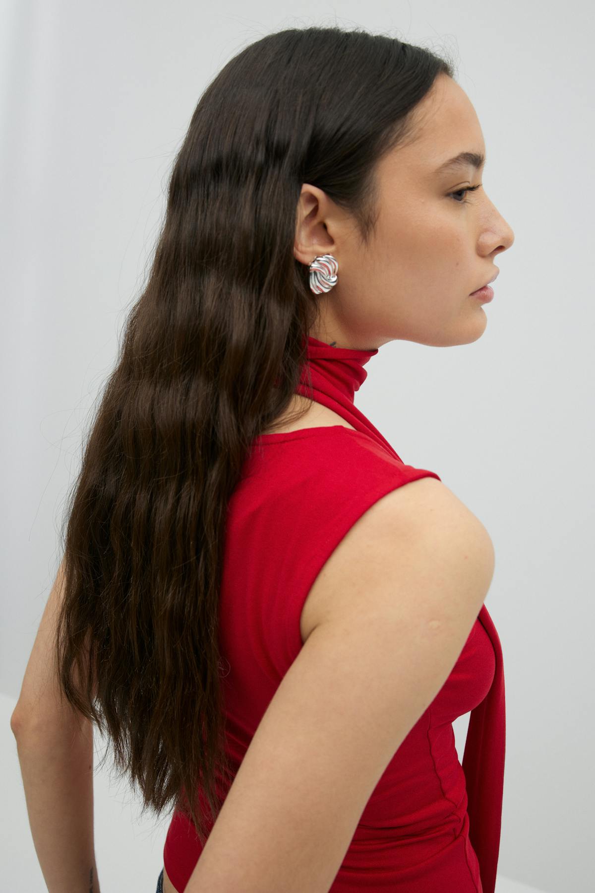 Soft touch scarf tank - Haute red
