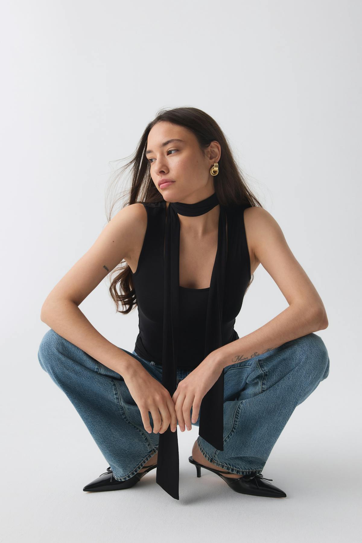 Soft touch scarf tank - Haute red