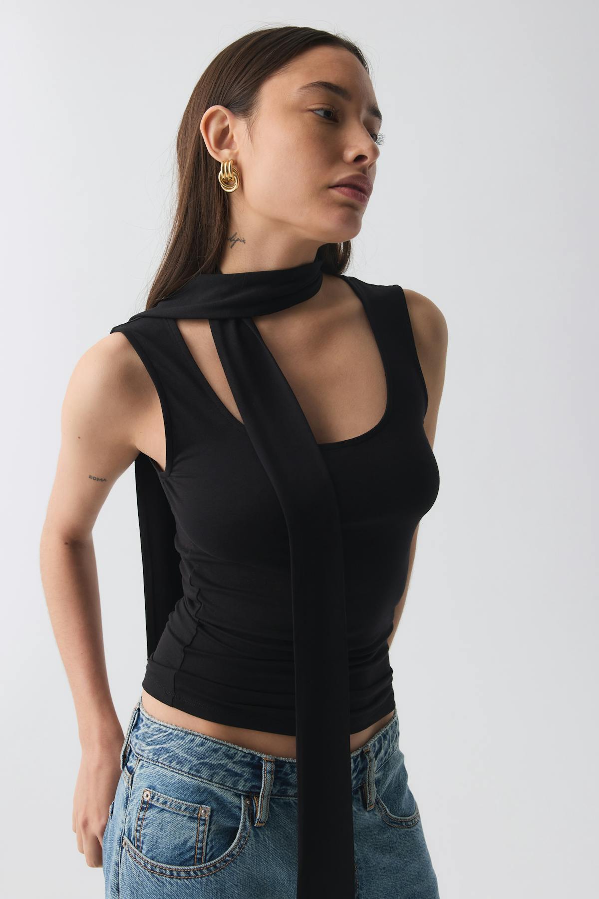 Soft touch scarf tank - Haute red