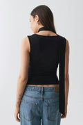 Soft touch scarf tank - Noir
