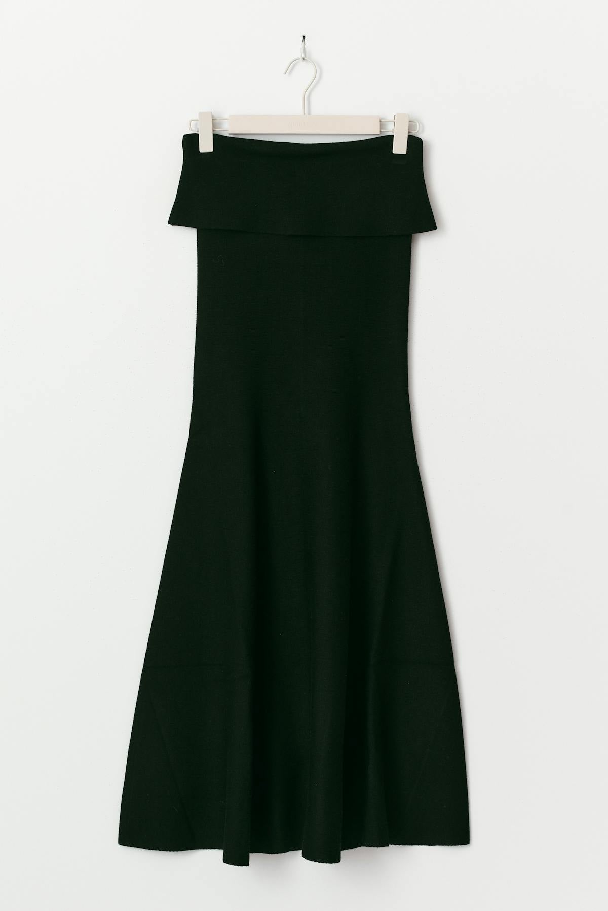 Knitted folded tube dress - Noir