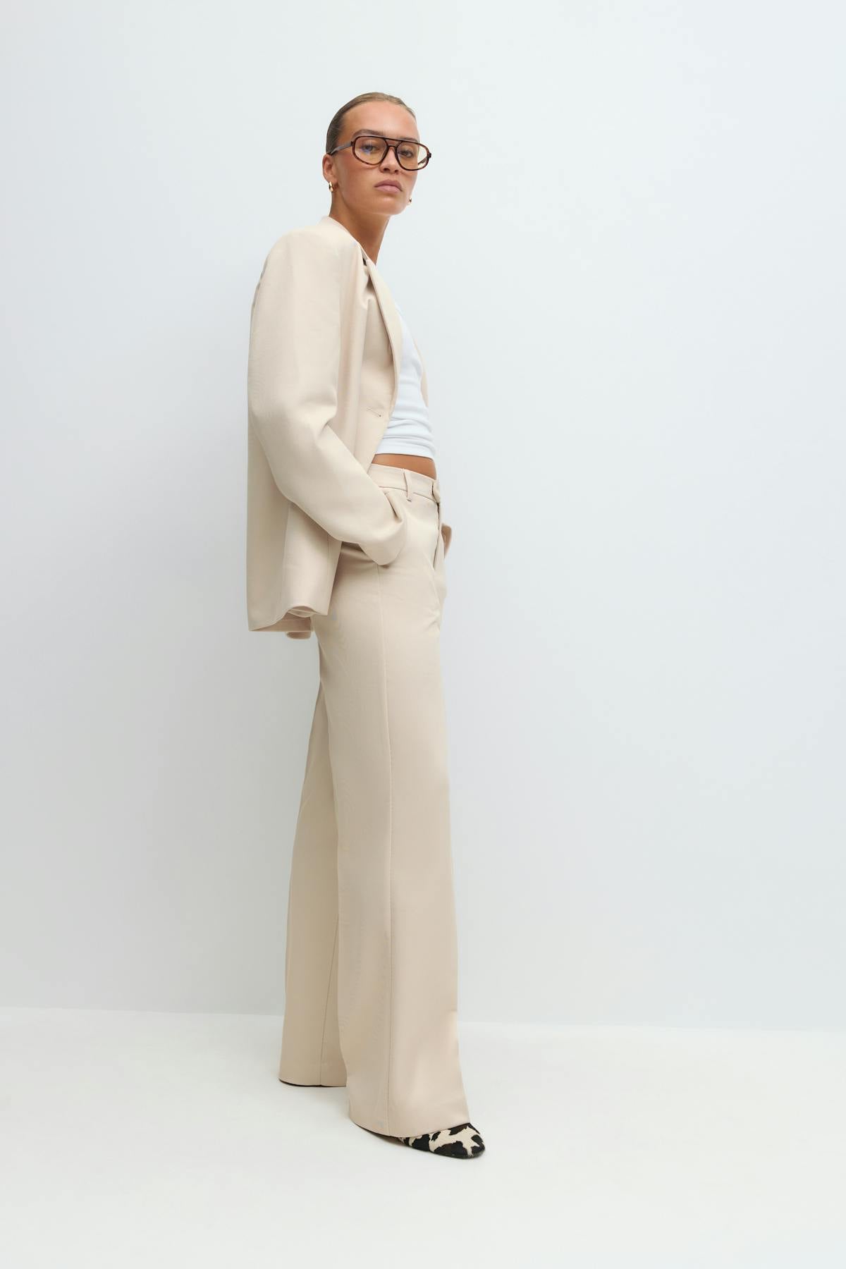 Straight twill trousers - Noir