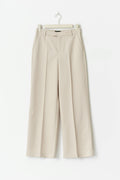 Straight twill trousers - Beige