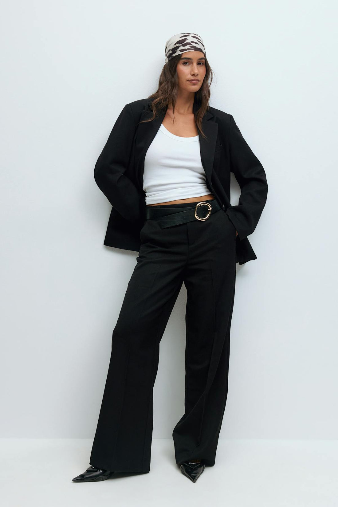 Straight twill trousers - Noir
