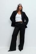 Straight twill trousers - Noir