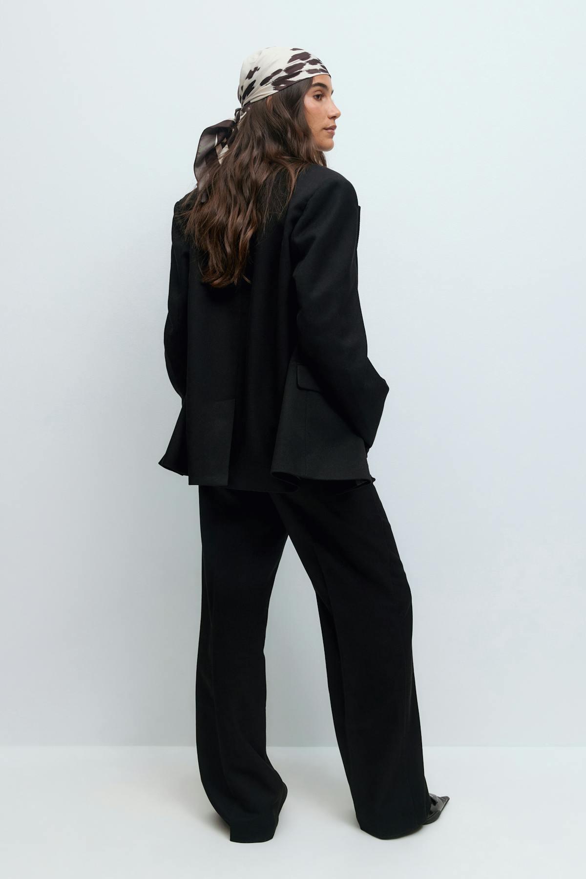 Straight twill trousers - Noir