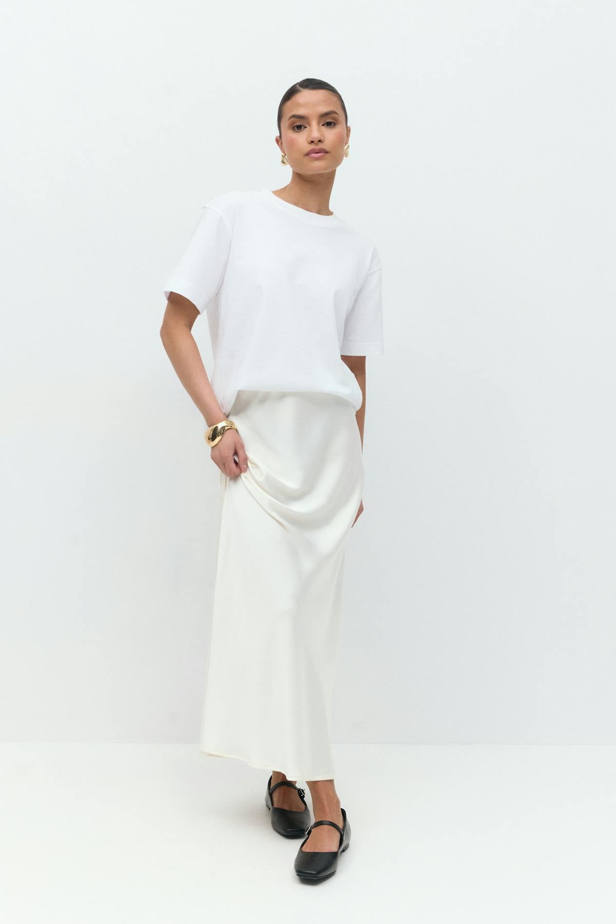Satin skirt - Noir