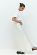 Satin skirt - Crème