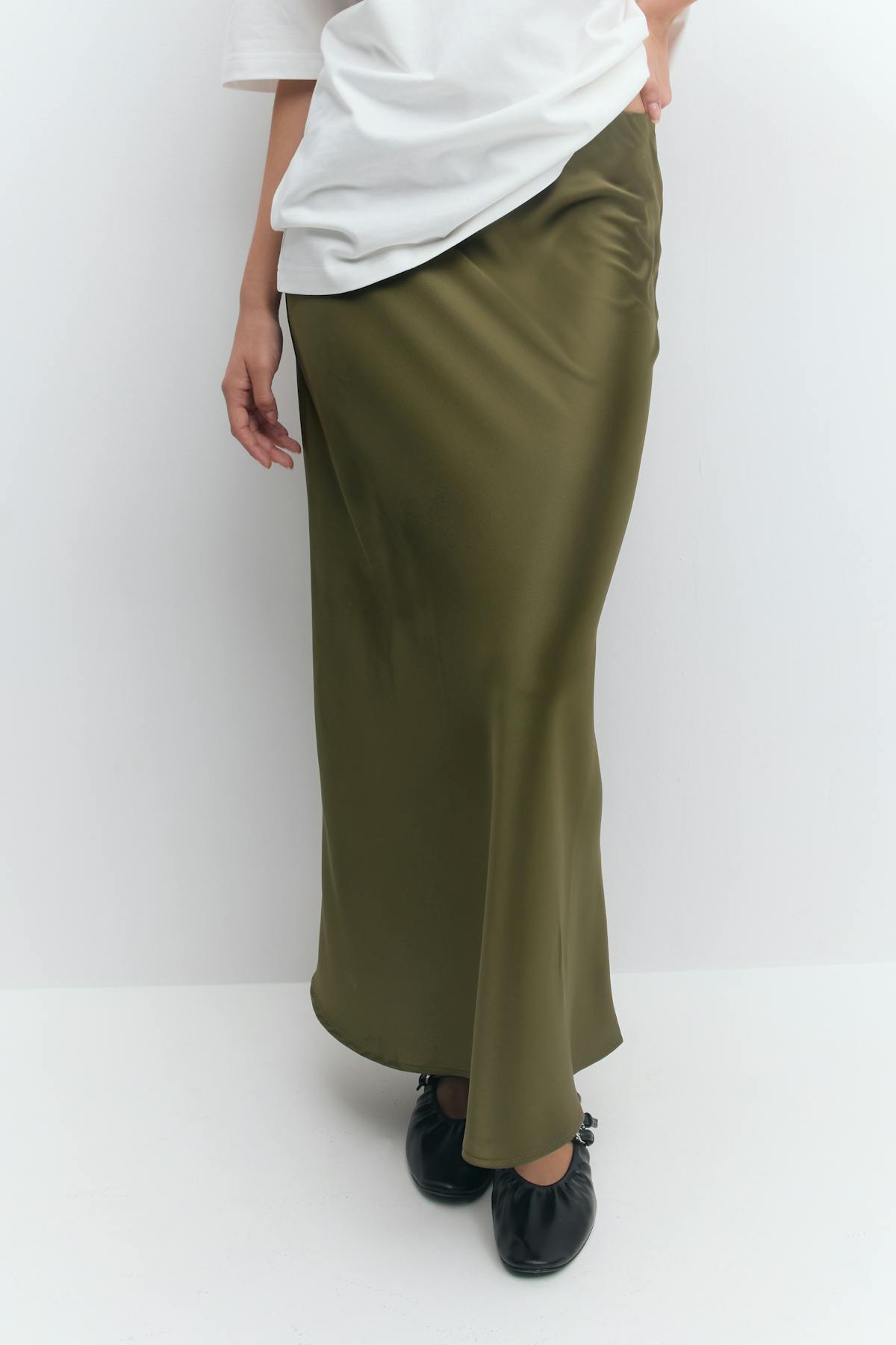 Satin skirt - Crème