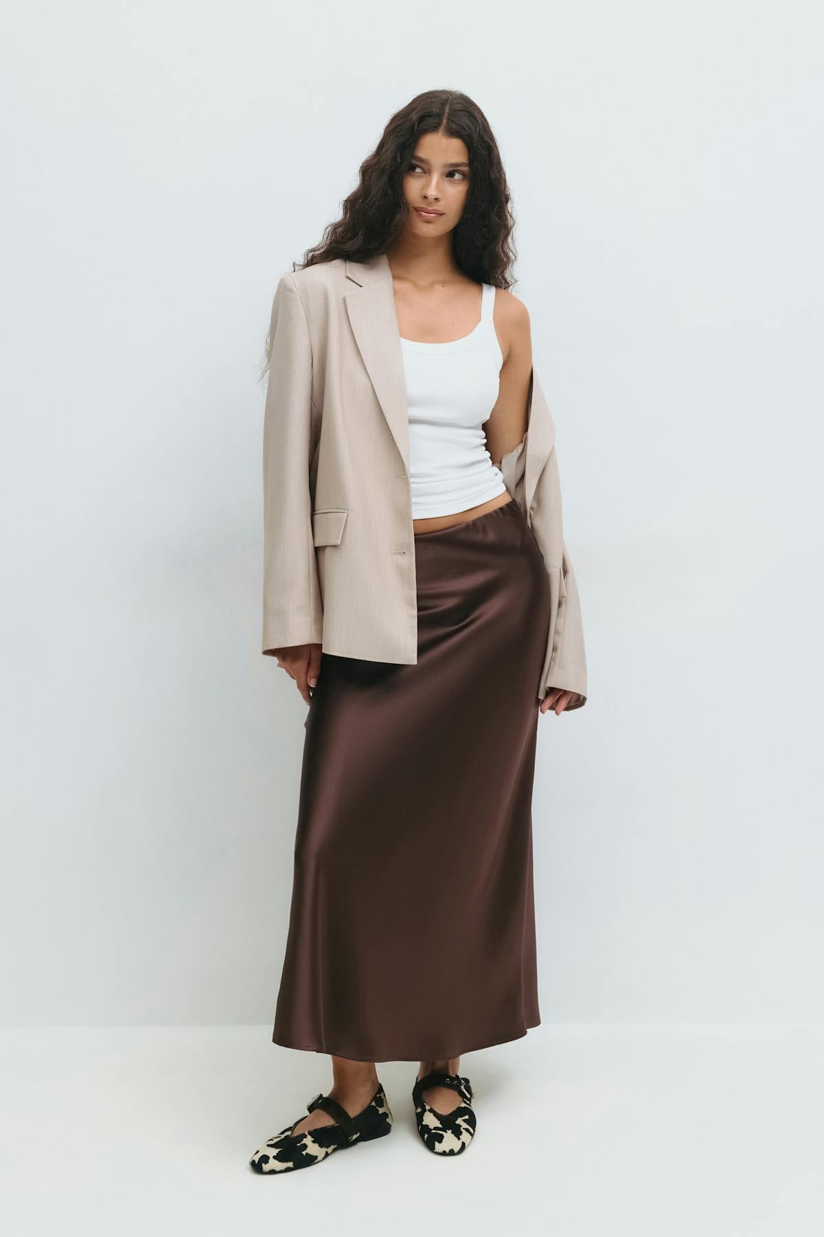 Satin skirt - Egret