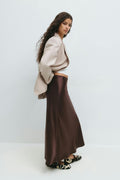 Satin skirt - Egret