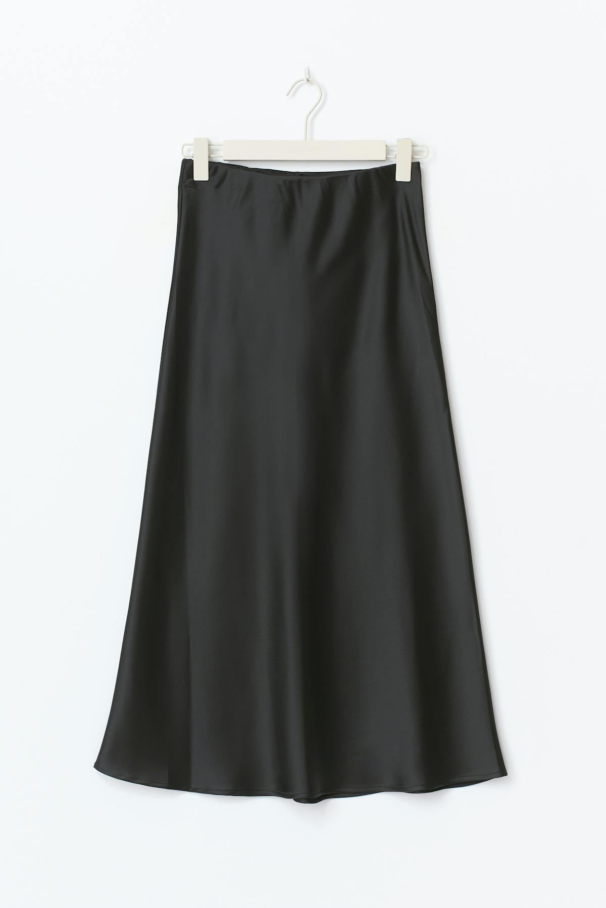 Tall satin skirt - Noir
