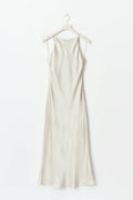 High neck satin dress - Champagne