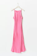 High neck satin dress - Rose