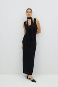 Soft touch scarf dress - Noir