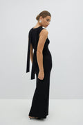 Soft touch scarf dress - Noir