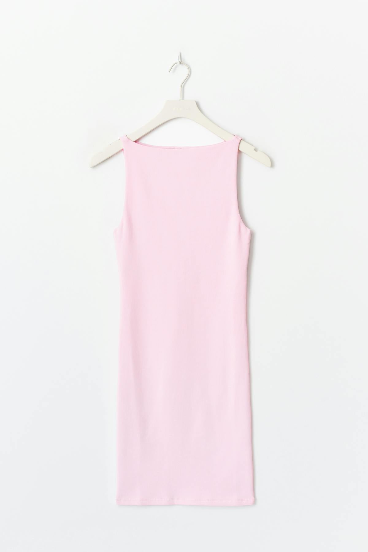 Boatneck mini dress - Pink lady