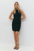 Boatneck mini dress - Noir
