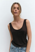 Rib loose tank - Blanc