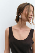 Rib loose tank - Blanc