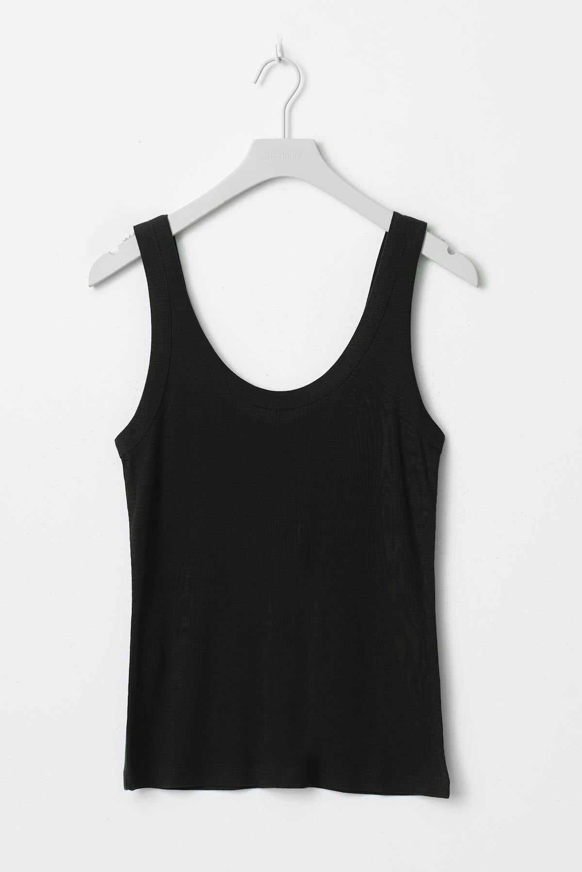 Rib loose tank - Noir